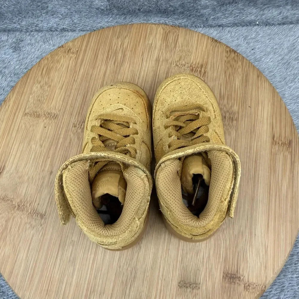 Nike Air Force 1 Mid Shoes Boys Toddler Size 8C Brown Suede Sneakers 859338-701